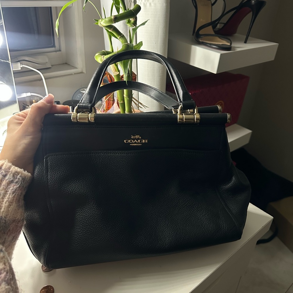 Coach Black Leather Satchel